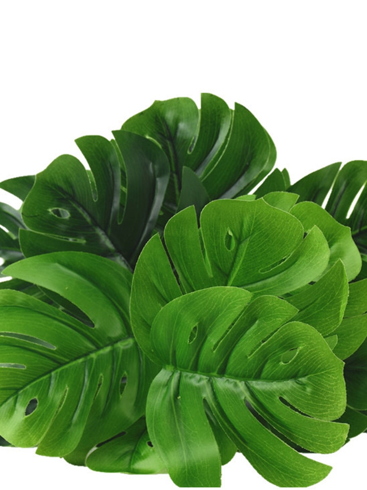 Mesterséges Növények Zöld Pálmalevelek Monstera Otthoni Kert Nappali Hálószoba Erkély Dekoráció Trópusi Műanyag Növény Hosszú