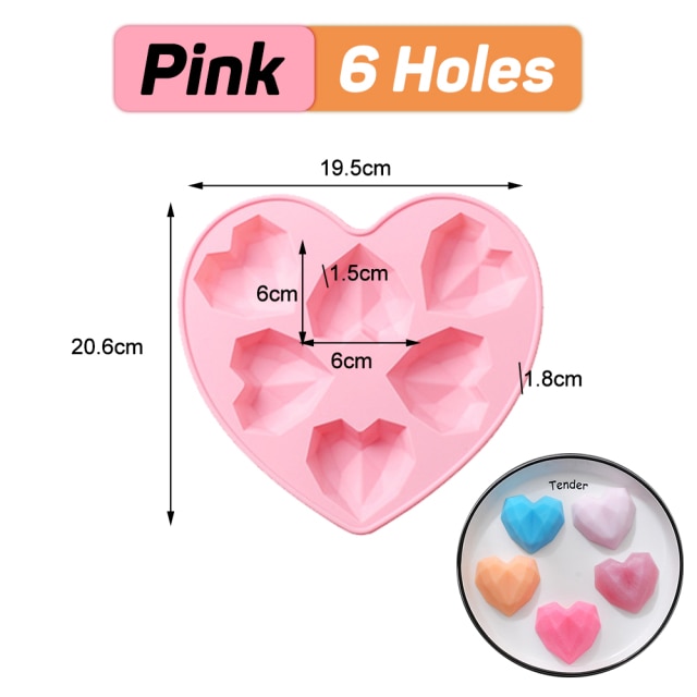 6 Hole Pink heart B