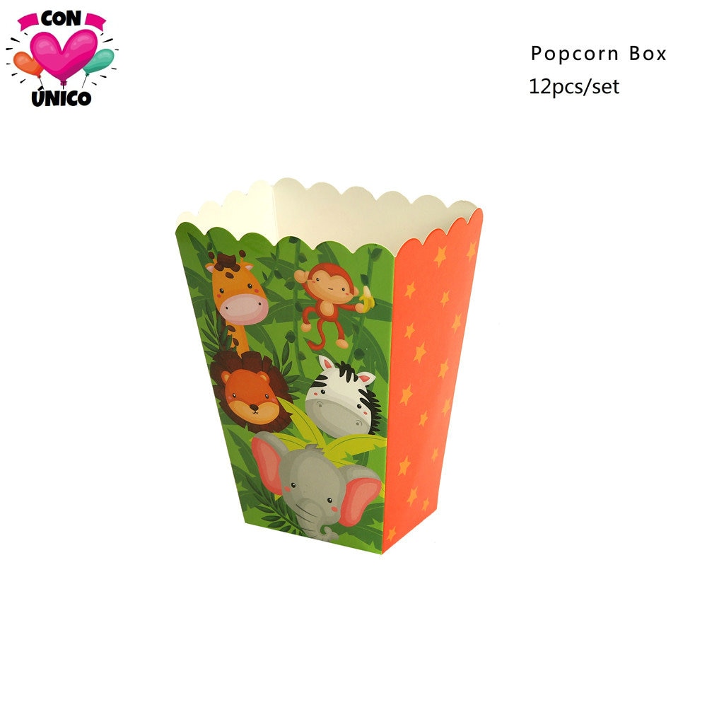 Conunico-Animal-Jungle-Theme-Jungle-Party-Decoration-Birthday-Jungle-Safari-Animal-Kids-Party-Supplies-Popcorn-Box Conunico Állati Dzsungel Téma Party Dekoráció Születésnapi Szafari Gyerekek Kellékei Pattogatott Kukorica Doboz Ja5019 - Image 1