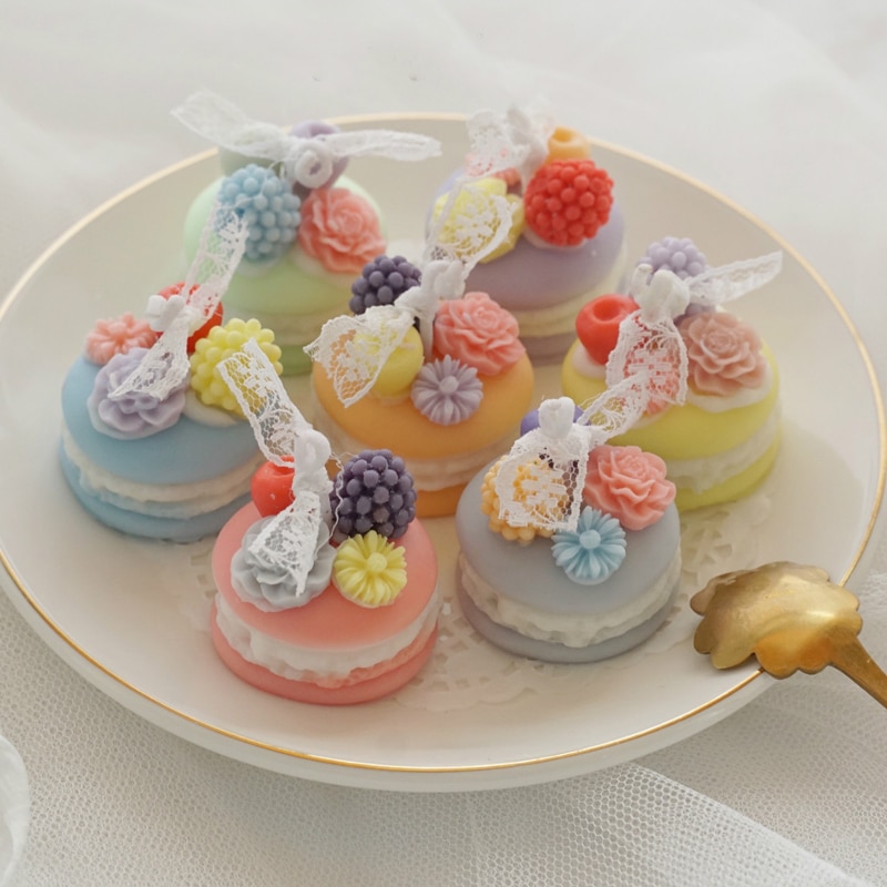 Diy Macaron Gyertya Szilikon Penész Gyertyaszappanhoz Cupcake Torta Desszert Sütőformák Készítése