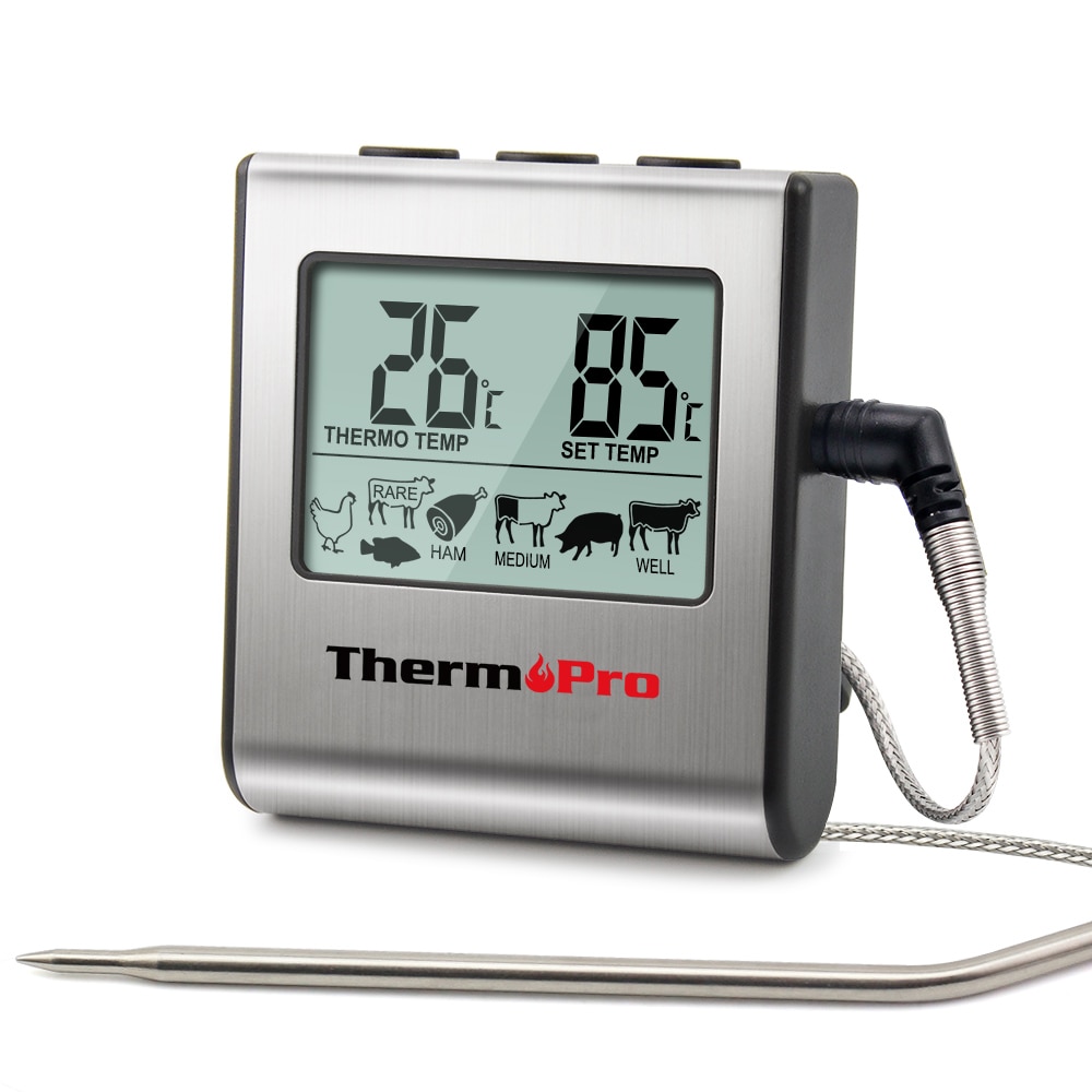Thermopro Tp-16 Digitális Kemence Hőmérő Lcd Kijelző Húshőmérő Időzítő Főző Tej Konyhával Bbq