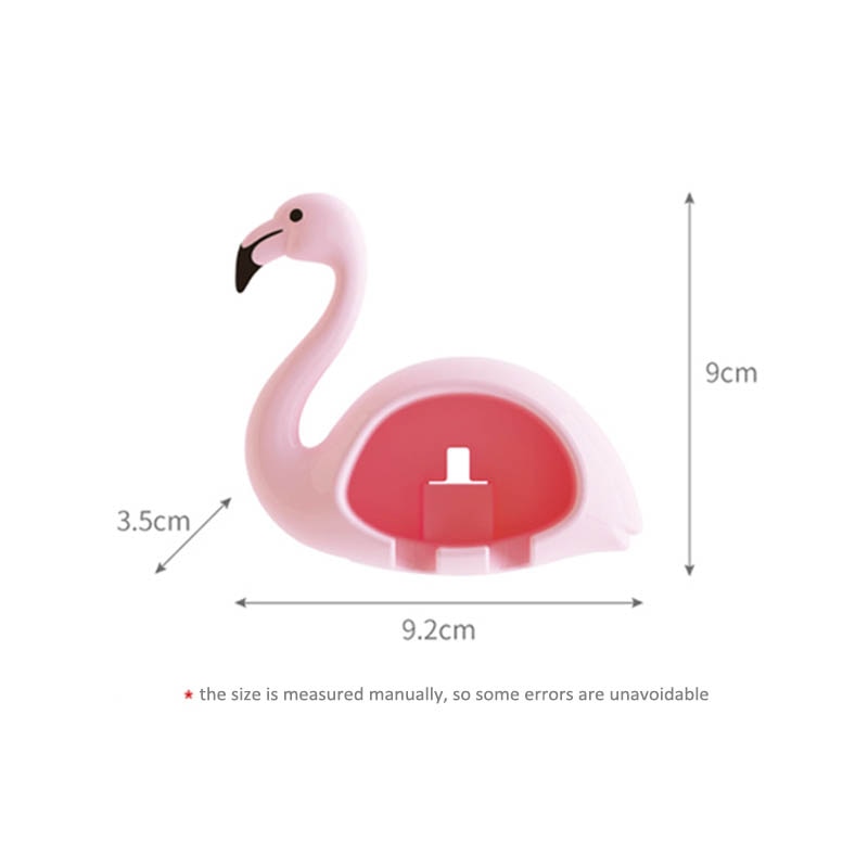 Fogkefetartó Sucker Flamingo Alakú Fürdőszobai Kiegészítők 2 Helyzetben 1Db Aranyos Fali Fogkefe Állványszervező