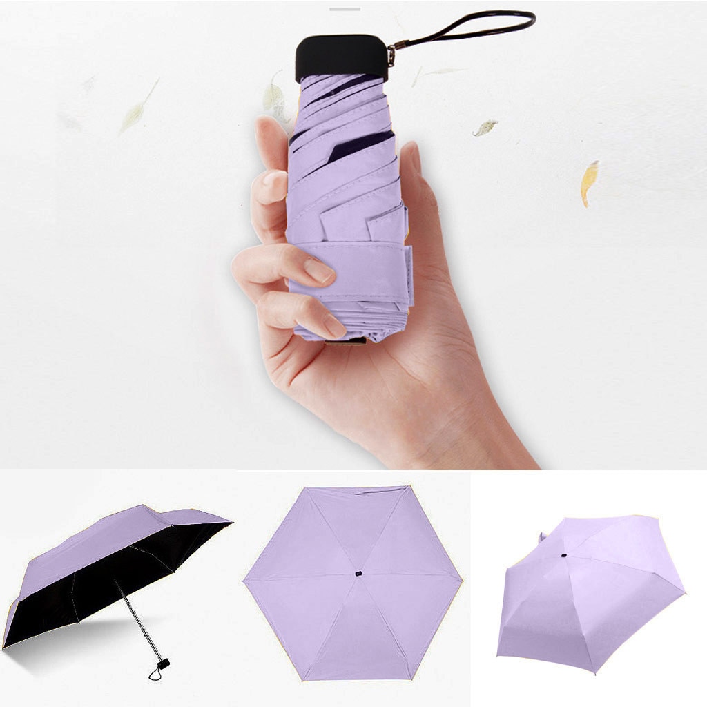 Unisex Lapos Könnyű Napernyő Esernyő 2021 Mini Friss Fényvédő 5 Fold