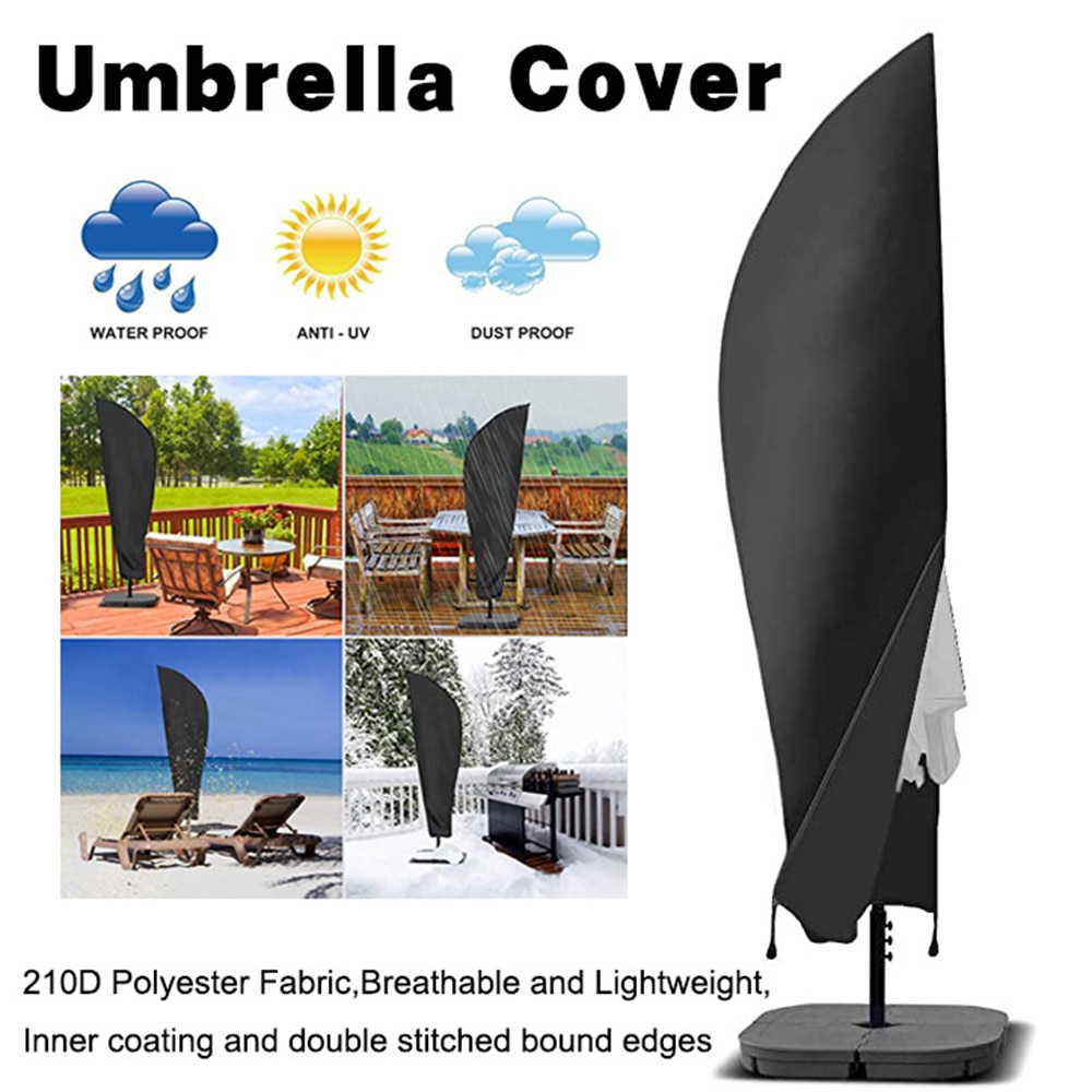200-280Cm Outdoor Patio Umbrella Vízálló Védőfedelének Zipper Kerti Konzolos Napernyő Esernyő Case