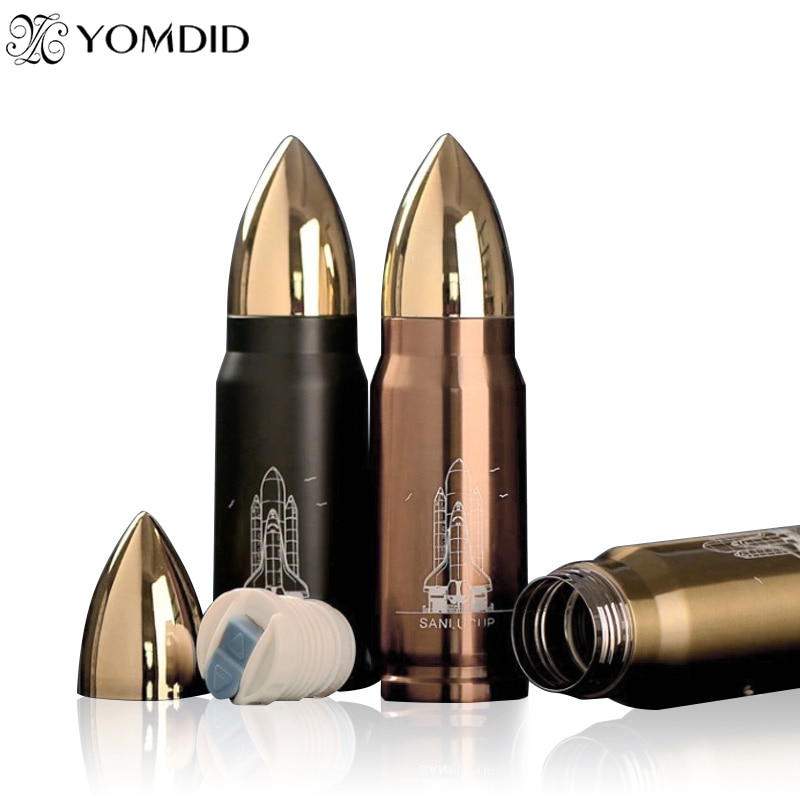 350-500ML-Stainless-bottle-bullet-rocket-vacuum-bottles-Men-heat-cold-insulation-coffee-Tea-mug-drinkware 350 / 500Ml Rozsdamentes Palack Golyó Rakéta Vákuum Hideg Szigetelés Kávé Teásbögre - Image 1