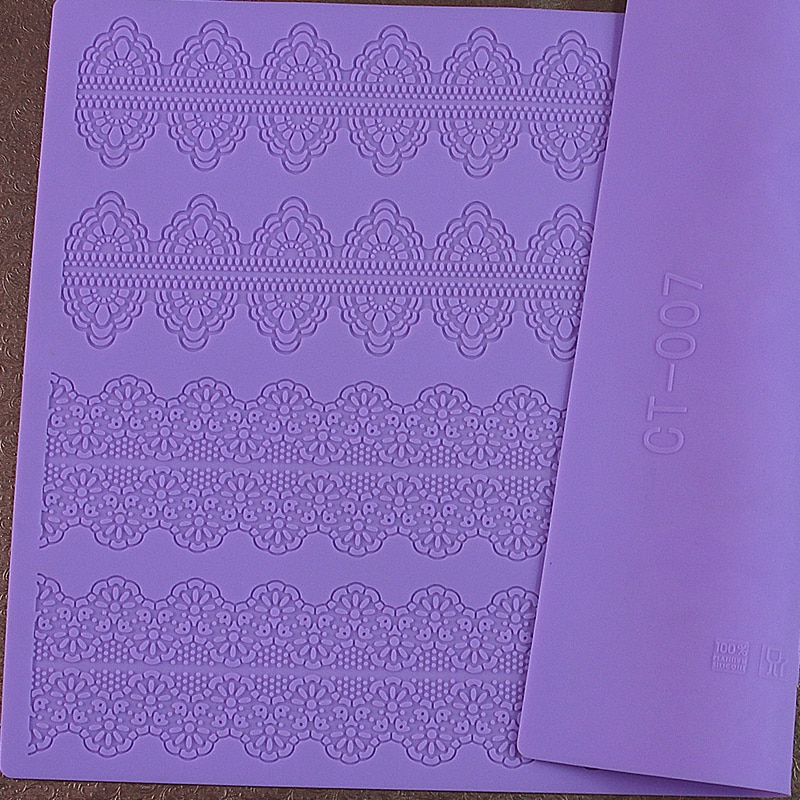 38-28CM-2017-Hot-Selling-BIG-size-Silicone-Sugar-Lace-Mat-Cake-Decorating-Fondant-Mold-Embossing 38 * 28Cm 2017 N Eladható Nagy Méretű Szilikon Cukor Csipke Szőnyeg Torta Díszítő Fondant Penész Dombornyomó - Image 1