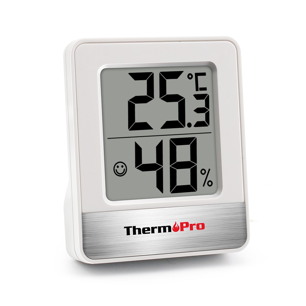 Testtisztító Thermopro Tp49 Hőmérő Higrométer Mini Beltéri Időjárás Állomás Fehér Fekete Páratartalom
