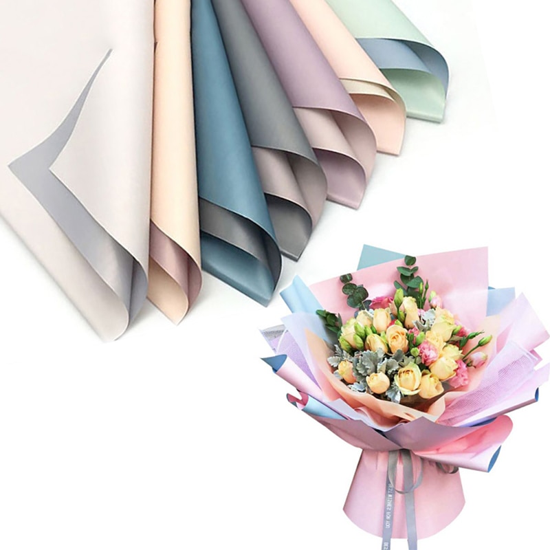 20Db Koreai Virágok Papír Csomagolás Ajándék Semleges Színű Virágüzlet Csomagoló Virág Csokor Kellékek