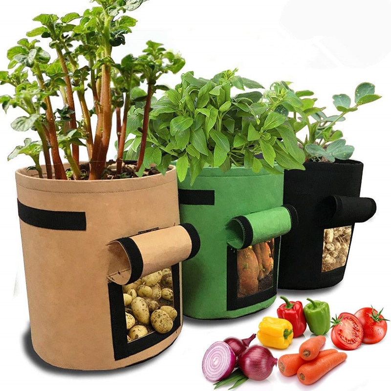 3 Színű Diy Ültető Garden Grow Bag Zöldséges Virág Pot Potato Burgonya Kerti Konténer Táska