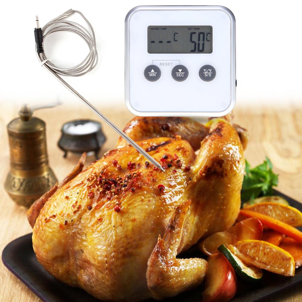 Digitális Elektronikus Konyhai Hőmérő Főzés Élelmiszer Húsmérő Mérőóra Szonda Sütővel Lcd Barbecue Időmérő Eszközök