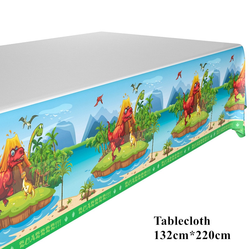New-Cartoon-Dinosaur-Theme-Disposable-Tablecloths-For-Kids-Happy-Birthday-Party-Decorations-Green-Table-Cover-Party Rajzfilm Dinoszaurusz Téma Eldobható Terítők Gyerekeknek Boldog Születésnapi Party Dekoráció Zöld Asztal Borító Fél Kellékek - Image 1