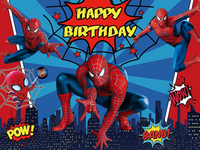 Pókember Párt Hátterek Függöny Photobooth Marvel Hero Gyermek Születésnapi Party Fali Dekorációk Háttér Állvány
