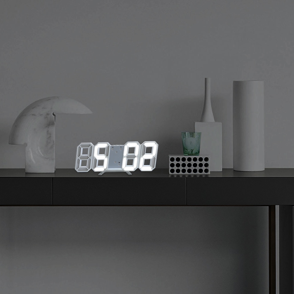 3D Nagyméretű Led Digitális Falióra Dátum És Idő Celsius Éjszakai Kijelző Asztali Asztal Órák Ébresztőóra A Nappaliból