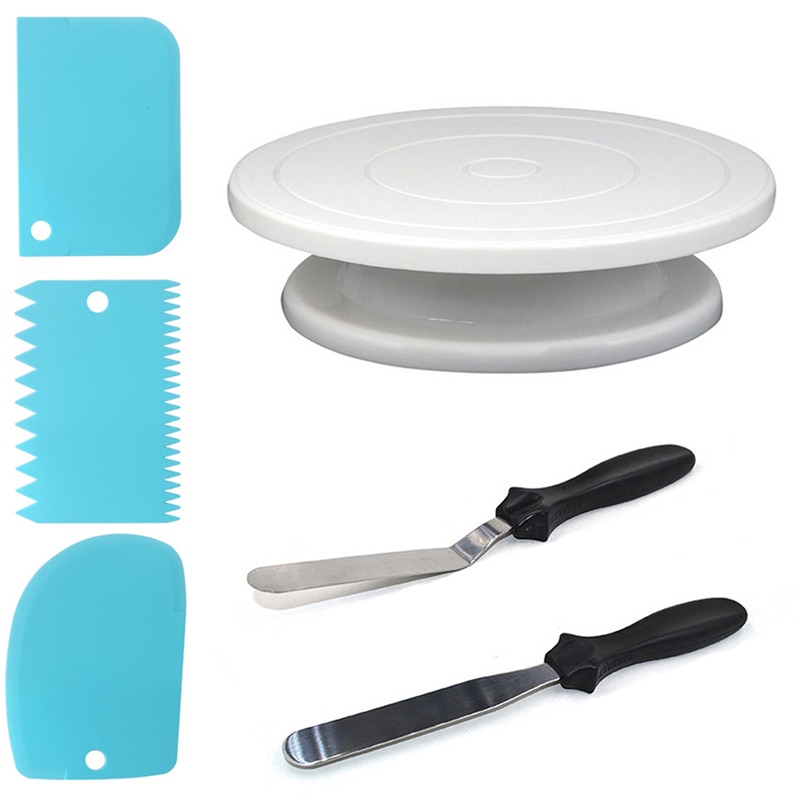 Plastic-Cake-Stand-Turntable-Rotating-Rack-Dough-Knife-Decorating-Smoother-Cream-Cakes-Plate-Rotary-Table-DIY Műanyag Torta Állvány Lemezjátszó Forgó Tészta Kés Díszítés Simább Krémes Sütemények Lemez Forgóasztal Barkácsolás Sütő Eszköz Ct2279 - Image 1