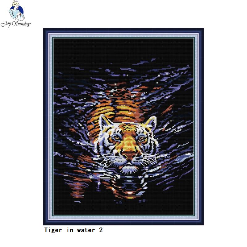 Tigris Vízmintában Nyomtatott Keresztszemes