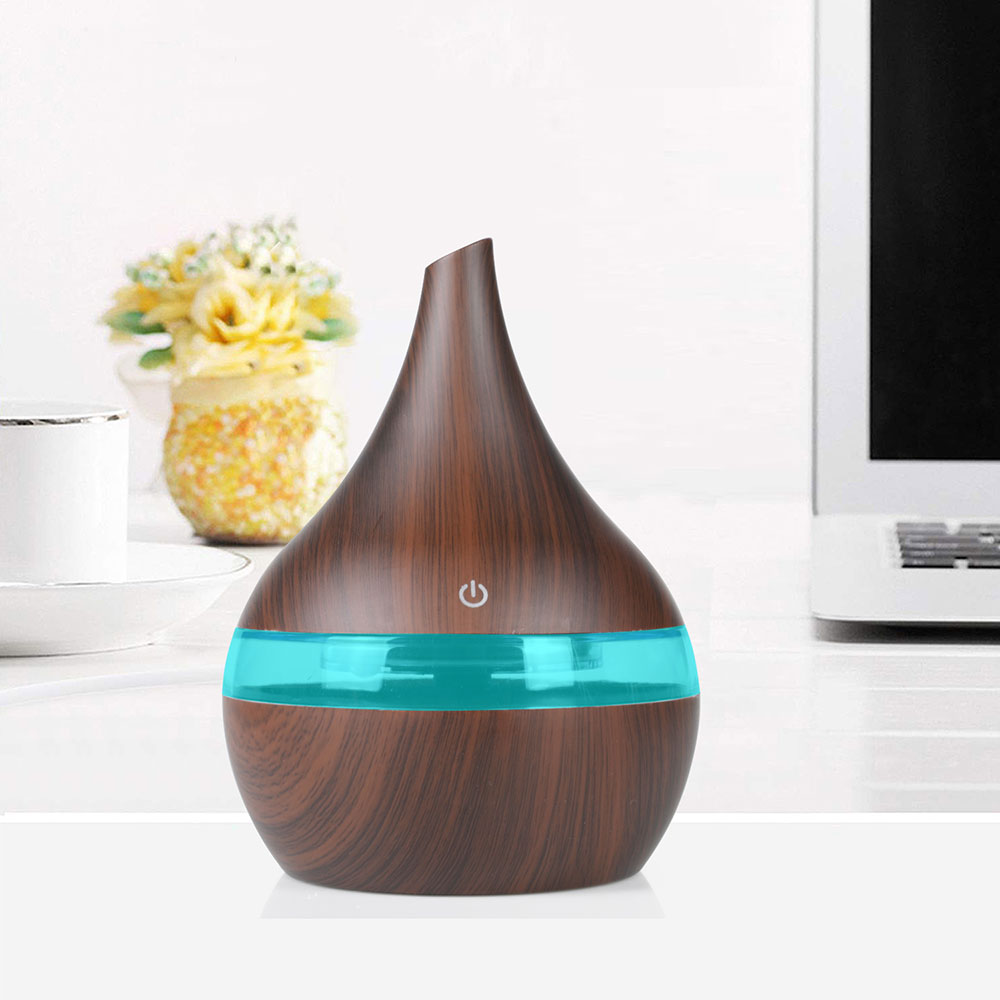 300ml-USB-Electric-Aromatherapy-Air-Diffuser-Wood-Grain-Ultrasonic-Air-Humidifier-Cooling-Fog-Machine 300 Ml Usb Elektromos Aromaterápiás Légdiffúzor Gabona Ultrahangos Légnedvesítő Hűtő Gép 3 - Image 1