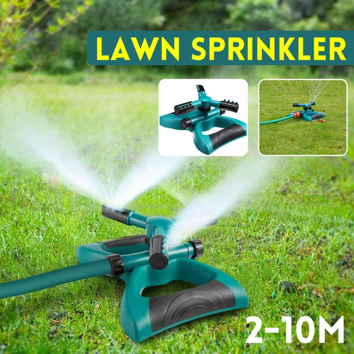 360 ° Forgatható Automatikus Garden Sprinklereit Öntözés Grass Lawn Rotációs Fúvóka Forgó Vízben Öntözőrendszer Supplies