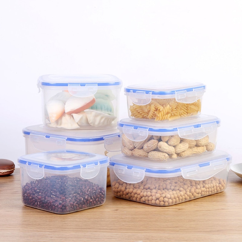 3Db Műanyag Tároló Tartályok Ételhez Ebéd Bento Box Gyerekek Iskolai Étkészlet Mikrohullámú Piknik Konyhai