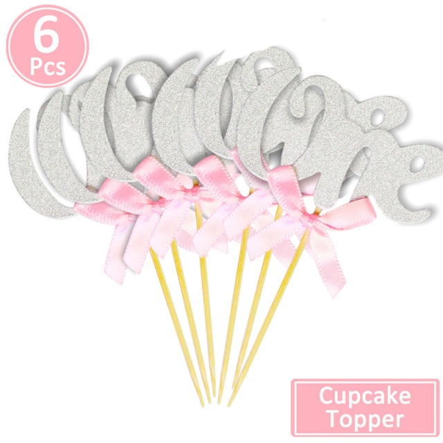 6pcs silver pink one