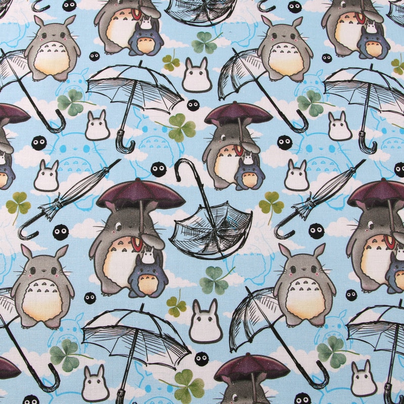 Cartoo Totoro És Barátai 100% Pamutszövet Gyerekruhához Papucspárna Párnahuzat Diy Anyag