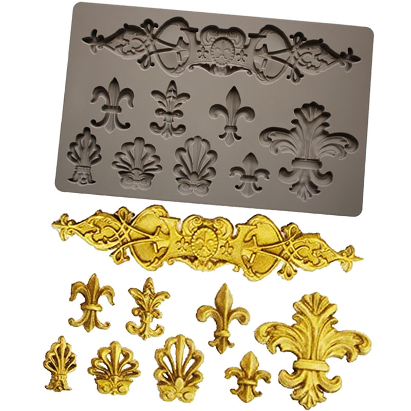 Fleur-De-Lis-Totem-Silicone-Mold-Fondant-Mould-Cake-Decorating-Tools-Chocolate-Gumpaste-Molds-Sugarcraft-Kitchen Fleur De Lis & Totem Szilikon Penész Fondant Torta Díszítő Eszközök Csokoládé Gumpaste Formák, Sugarcraft, Konyhai - Image 1