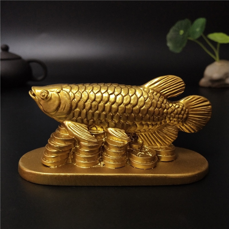 Arany Állatok Hal Szobrok Figurák Szerencsés Dísztárgyak Lakberendezés Kínai Feng Shui Buddha Szobor Műgyanta Kézművesség Ajándékok
