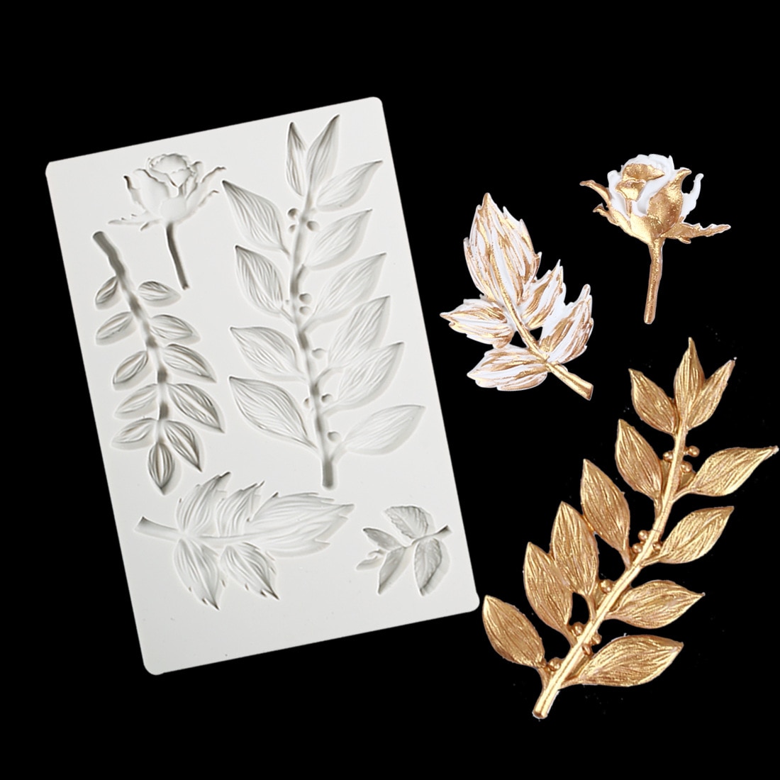 New-Leaf-Cake-Lace-Decoration-Mold-Sugar-Flower-Chocolate-Silicone-Mold-DIY-Baking-Fondant-Tool-K307 Leveles Sütemény Csipke Díszítés Penész Cukor Virág Csokoládé Szilikon Barkácsolás Sütés Fondant Eszköz K307 - Image 1