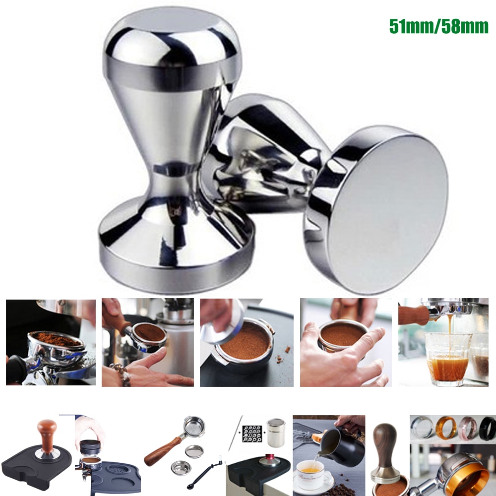 Alumínium Ötvözet 51Mm Szabotázs Kézzel Készített Kávé Préselt Por Kalapács Espresso Maker Cafe Barista Tools Gép Kiegészítők