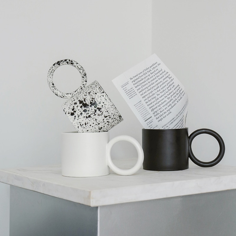 Kreatív Nagy Kerek Fogantyú Kerámia Bögre Kávé Tej Tea Irodai Csészék Drinkware A Legjobb Születésnapi Ajándék