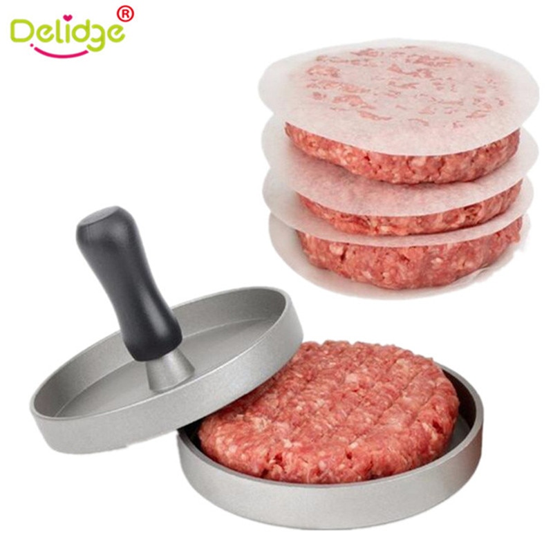 Delidge 1 Készlet 11 Cm Kerek Hamburger Prés Alumínium Ötvözet Hús Marhahús Grill Burger Patty Maker Form