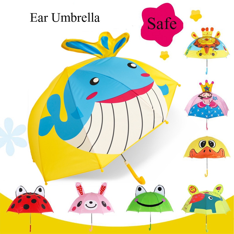 Safebet Creative Fül Gyerek Esernyő Aranyos Cartoon Esernyők Butterfly Umbrella Gyermek Animal Drop I