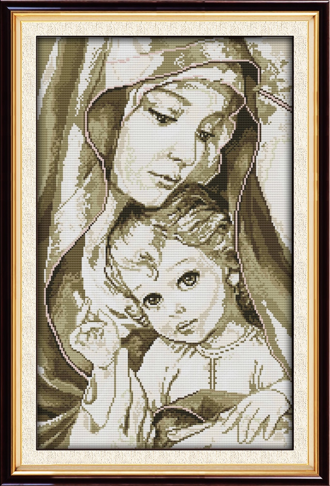 Szűz Mária -2 Keresztszemes Varrókészlet 18 Kt 14 11 Ct Nyomtatott Vászon Varrás Hímzés Barkácsolás Kézzel Készített Kézimunka