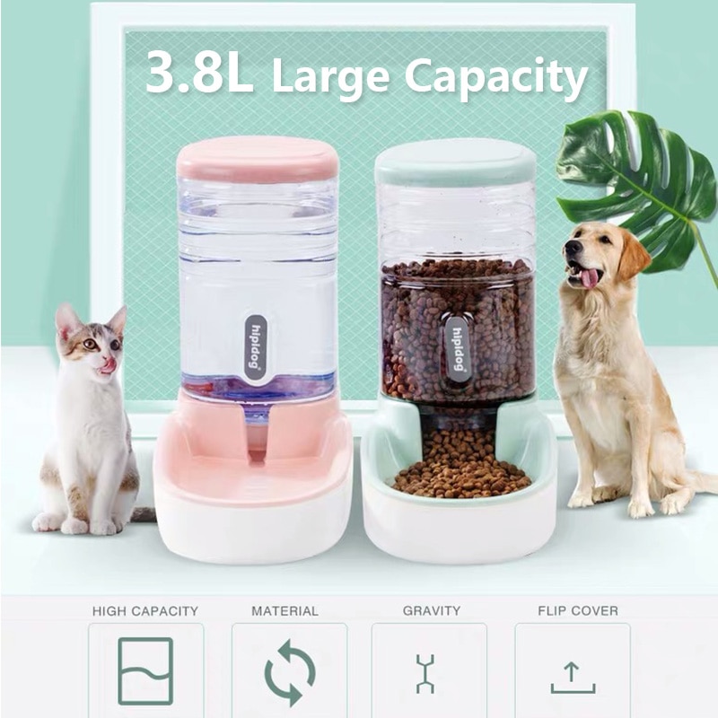 3.8L Pet Cat Automatikus Adagoló Nagy Kapacitású Szökőkút Plastic Dog Water Bottle Etetőedényekbe Víz Macskáknak