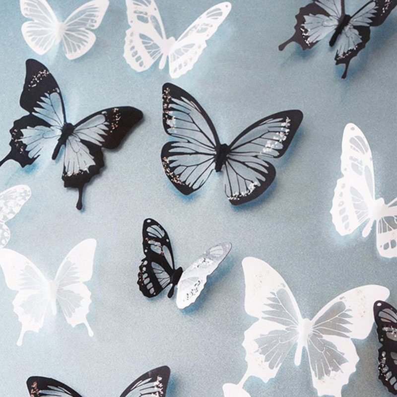36Db 3D Kristály Pillangós Fali Matricák Kreatív Pillangók Gyémánt Lakberendezéssel Gyerekszoba Dekoráció Művészeti