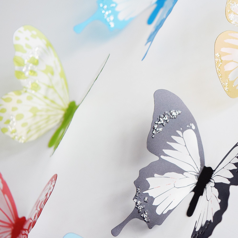 36Db 3D Kristály Pillangós Fali Matricák Kreatív Pillangók Gyémánt Lakberendezéssel Gyerekszoba Dekoráció Művészeti