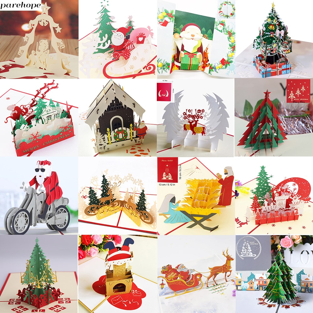 3D Pop Up Mikuláskártyák Házasságkötés Karácsonyi Üdvözlőlapok Meghívók Ajándékok Év Üdvözlőkártya Évfordulós Képeslap