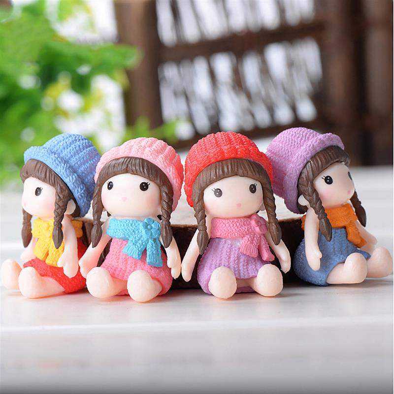 4Db Csinos Lány Miniatűr Bonsai Figura Dísz Diy Mikro Táj Kiegészítők Mini Tündér Kert Dekoráció
