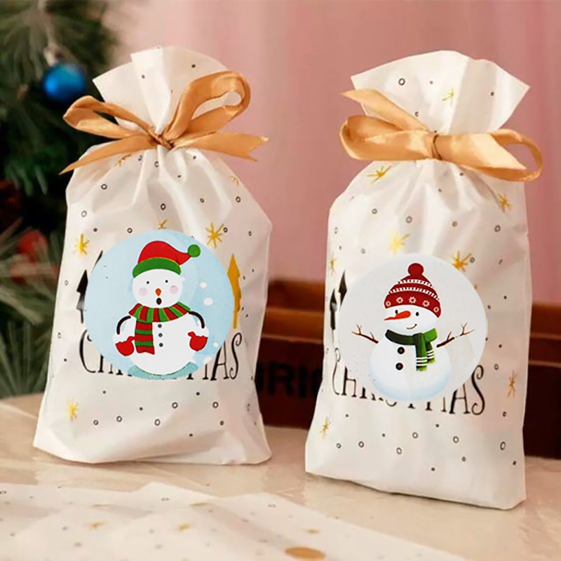 500Db Kraft Matricák Karácsonyi Ajándékdekorációs Hópehely Boríték Csomagolás Címkék Xmas Kerst
