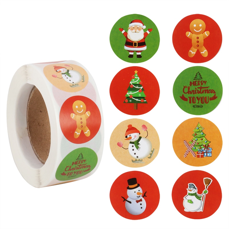 500Db Kraft Matricák Karácsonyi Ajándékdekorációs Hópehely Boríték Csomagolás Címkék Xmas Kerst