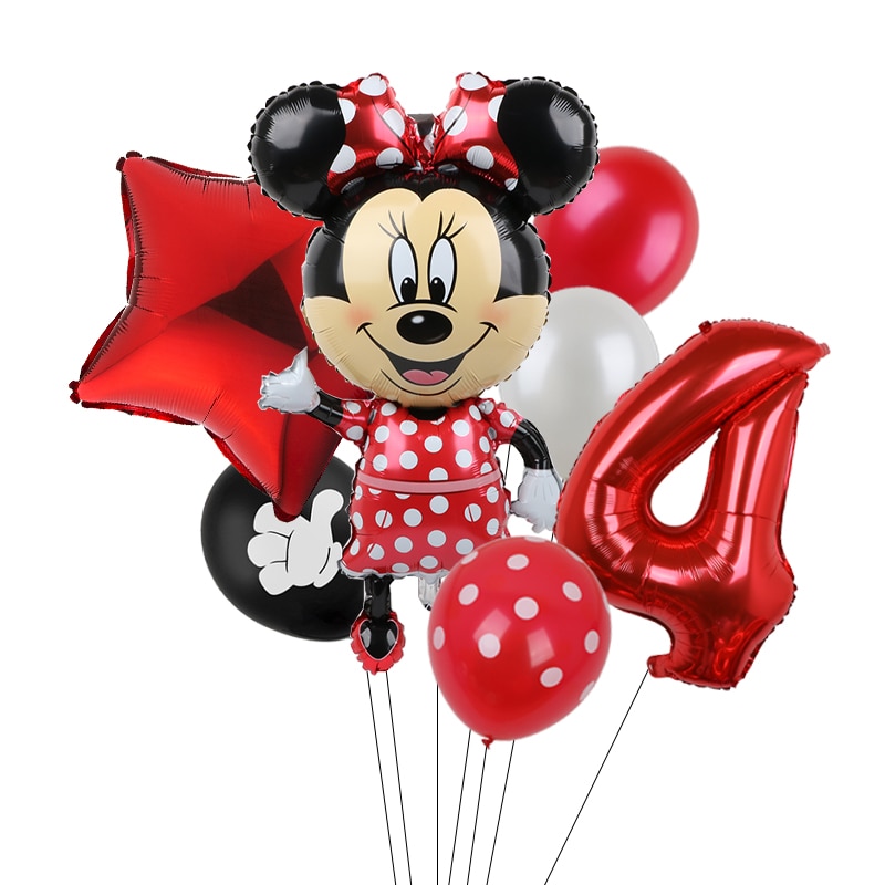Konyhához 7Db Disney Miki Egér Party Léggömbök Minnie 32 "Szám Ballon Baba Zuhany Születésnap Díszek Gyerekeknek Játék Ajándékok