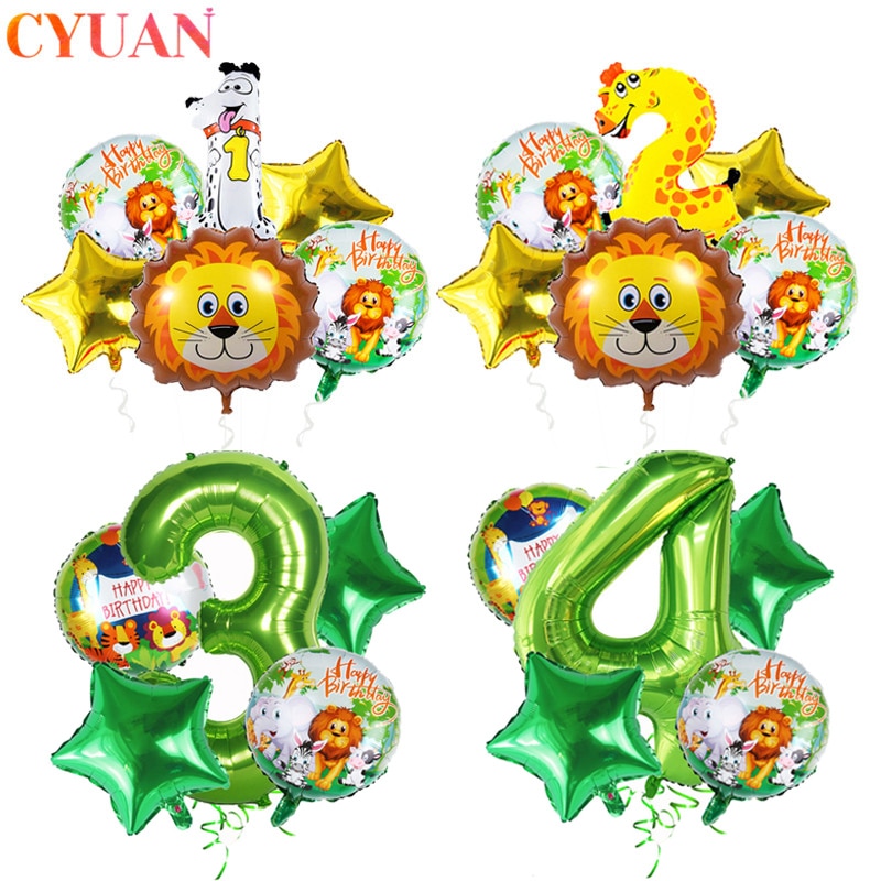 Baby Shower Animal Ballons Születésnapi Dzsungel Témájú Party Baloon Esküvői Dekoráció Gyerekek Fiú Balloon Jungle Safari