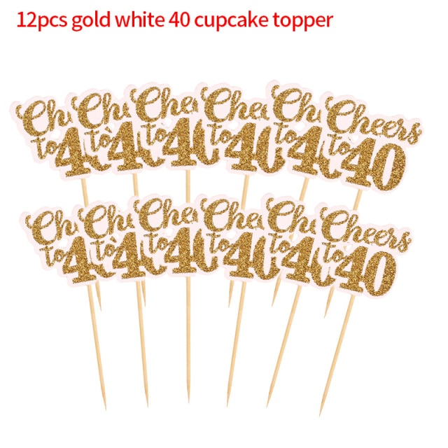 12pcs gold white 40