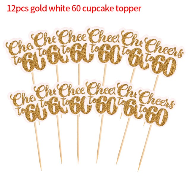 12pcs gold white 60