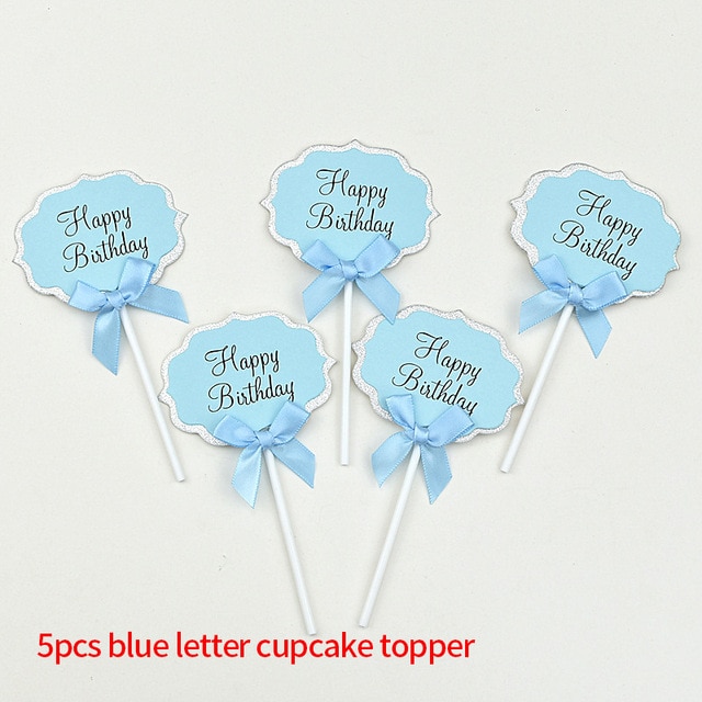 5pcs blue birthday