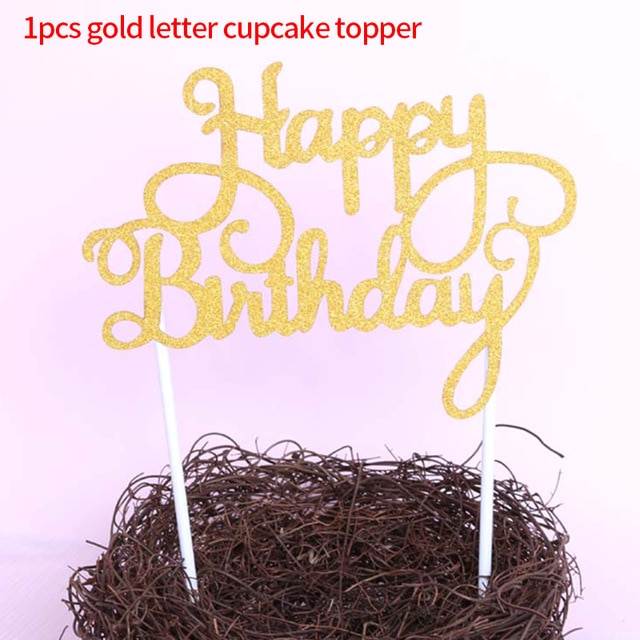 1pcs gold birthday