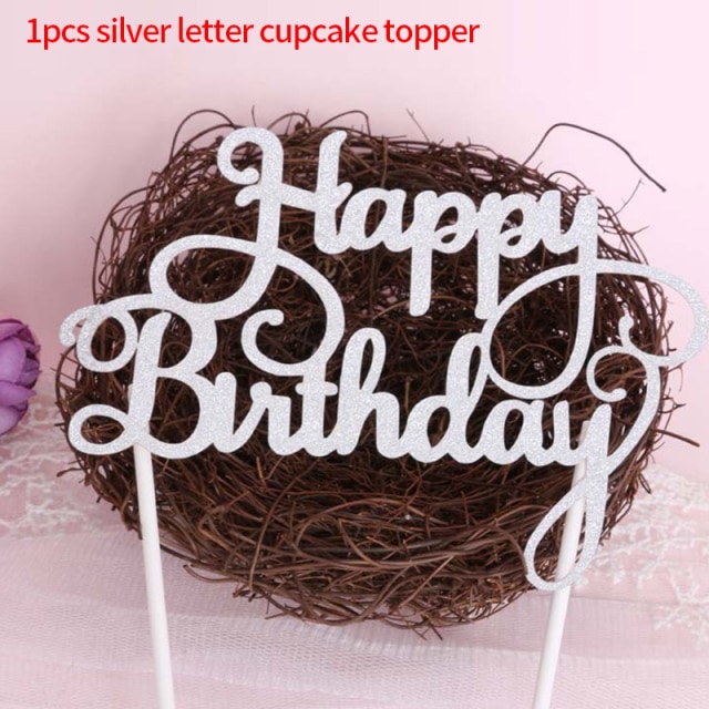 1pcs silver birthday