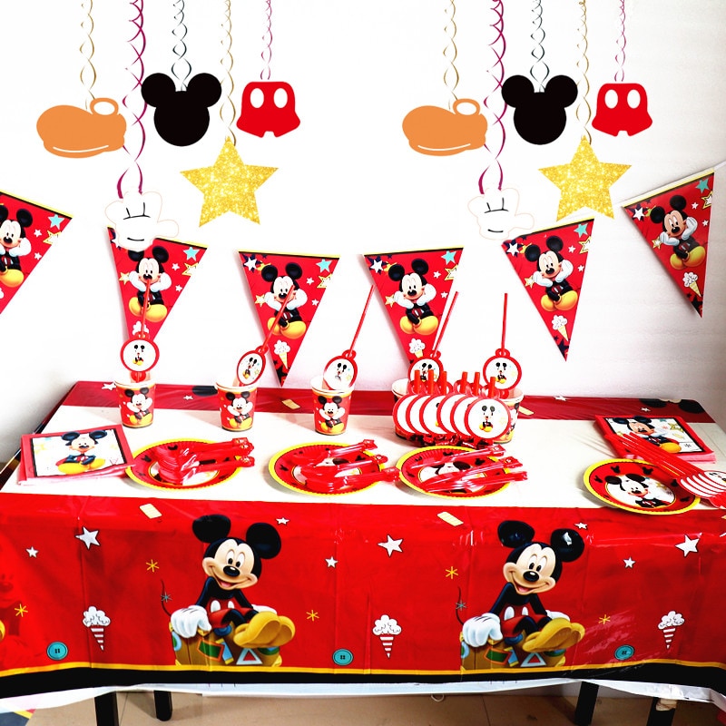 Disney Mickey Egér Születésnapi Parti Kellékek Eldobható Evőeszközök Gyerek Papír