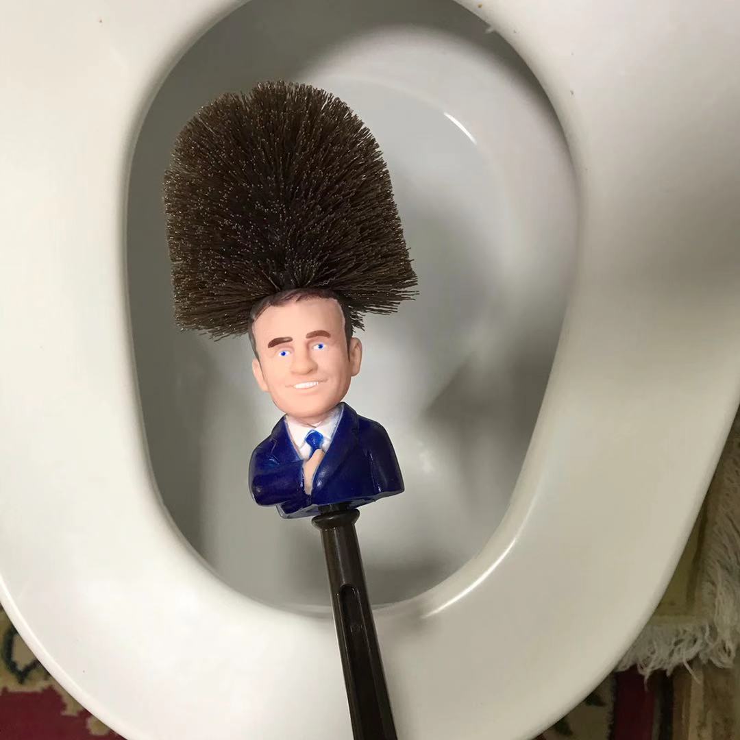 Cseppszámítógépes Számítógép Ecset Emmanuel Macron Brosse Wc De Toilette Trump Elnök Toilet Brush Funny