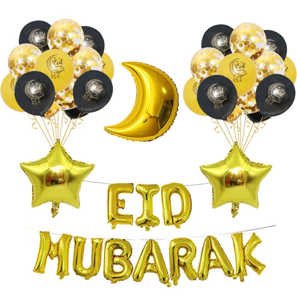 Eid Mubarak Léggömbök Party Dekoráció Boldog Ramadan Kareem