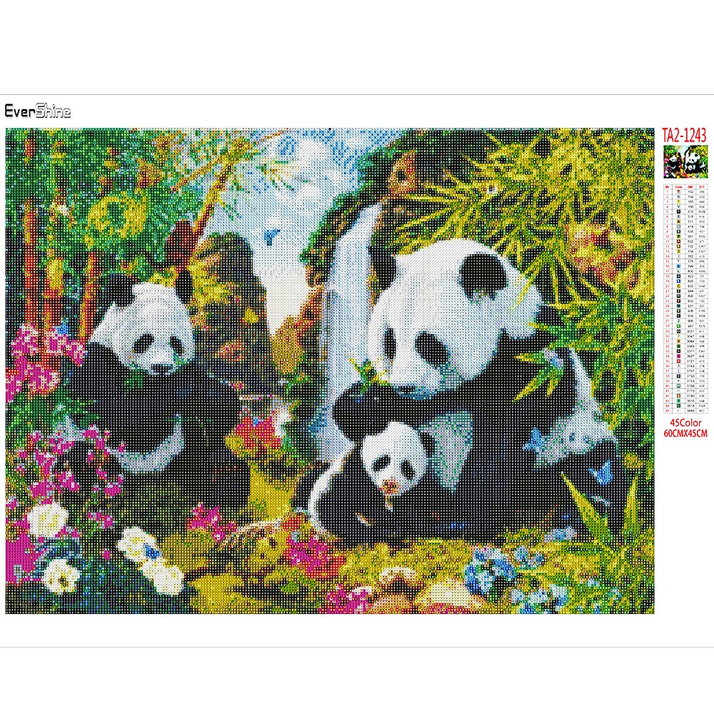 Házibuli Dekoráció Barkács Elrendezés Kézműves Ajándék Evershine Gyémántfestés Panda 5D Teljes Négyzet